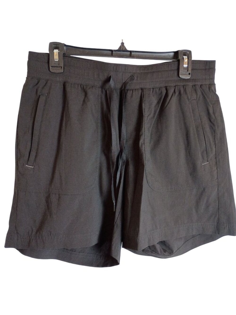 LL Bean Womens Vista Camp Shorts Black M UPF 50 Hiking Ripstop Stretch 6in